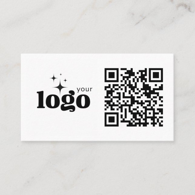 QR Code Business Ihr Logo hier Moderne Vorlage Visitenkarte (Vorderseite)
