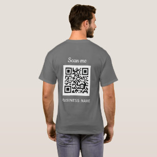QR-Code-Business-Logo Beruflich grau T-Shirt