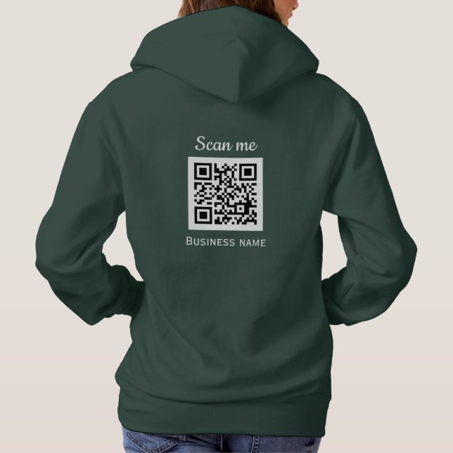 QR-Code-Business-Logo Beruflich grün Hoodie (Rückseite)