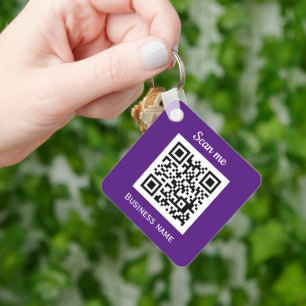 QR-Code-Business-Logo Beruflich Lila Schlüsselanhänger