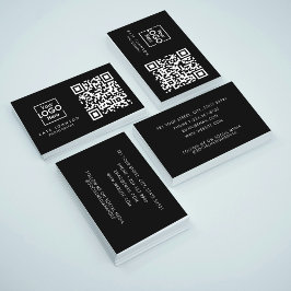 QR-Code-Business-Logo Beruflich Modernes Schwarz Visitenkarte