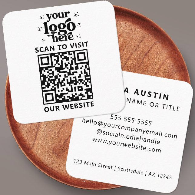 QR-Code-Business-Logo Beruflich Quadratische Visitenkarte (Von Creator hochgeladen)