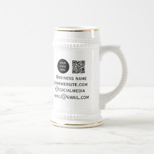 QR-Code-Business-Logo Beruflich Schwarz Bierglas