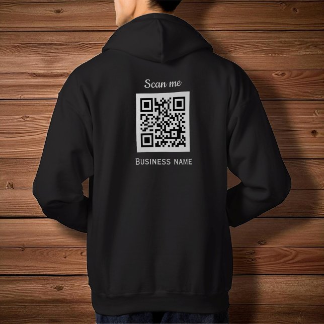 QR-Code-Business-Logo Beruflich Schwarz Hoodie (Von Creator hochgeladen)