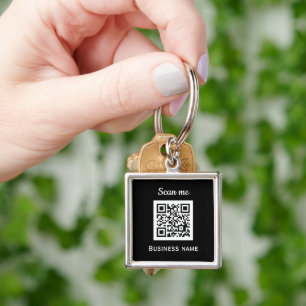 QR-Code-Business-Logo Beruflich Schwarz Schlüsselanhänger
