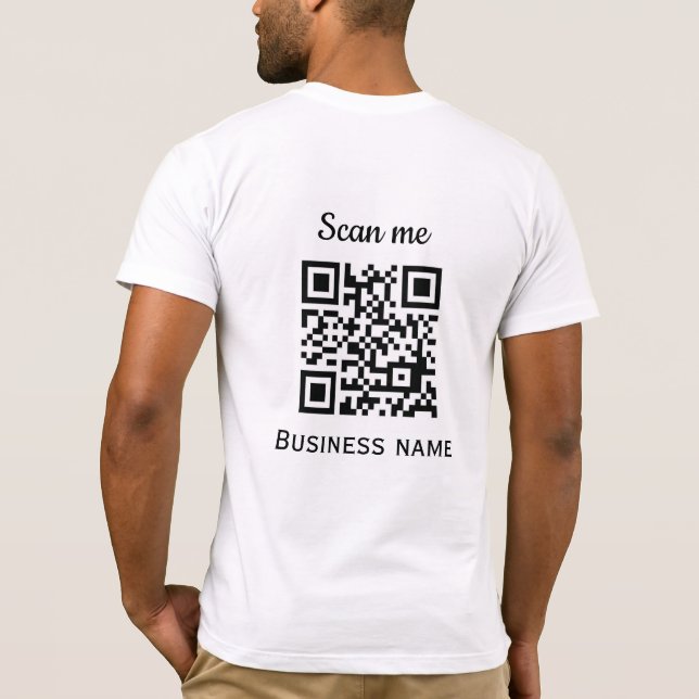QR-Code-Business-Logo Beruflich Schwarz T-Shirt (Rückseite)