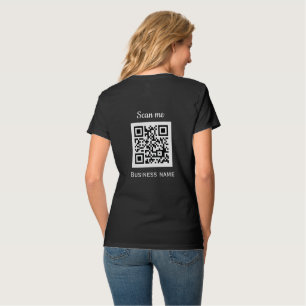 QR-Code-Business-Logo Beruflich Schwarz T-Shirt