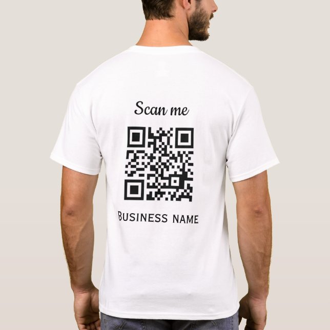 QR-Code-Business-Logo Beruflich Schwarz T-Shirt (Rückseite)