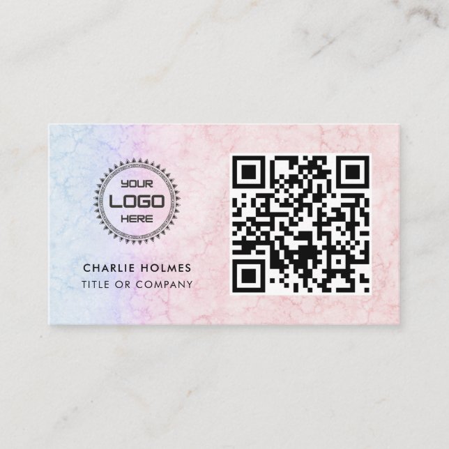 QR-Code-Business-Logo | Beruflich und modern Visitenkarte (Vorderseite)
