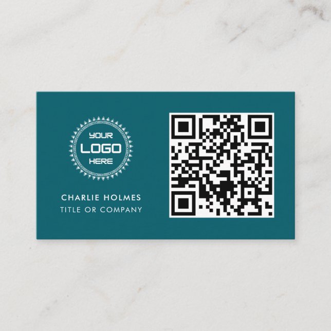 QR-Code-Business-Logo | Beruflich und modern Visitenkarte (Vorderseite)