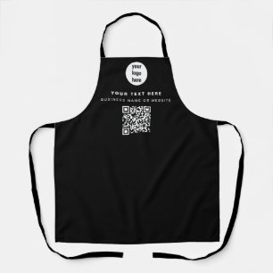 QR Code Business Logo Black Minimalist Business Schürze