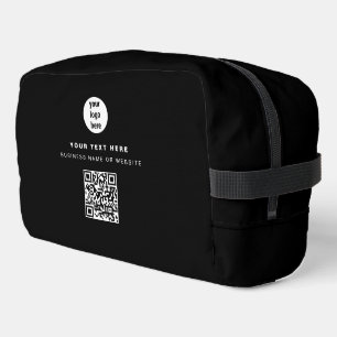 QR Code Business Logo Black Minimalist Business Waschbeutel