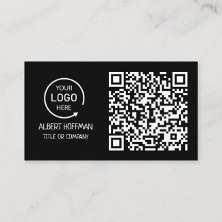 QR-Code-Business-Logo | Black Modern Beruflich Telefonnummerkarte