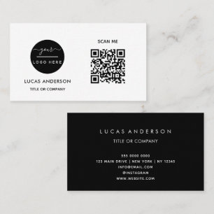 QR-Code-Business-Logo Black Modern Beruflich Visitenkarte