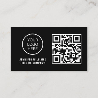 QR-Code-Business-Logo | Black Modern Beruflich Visitenkarte