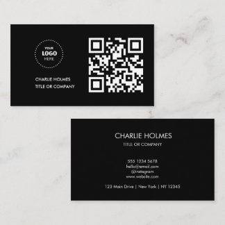 QR-Code-Business-Logo | Black Modern Beruflich Visitenkarte