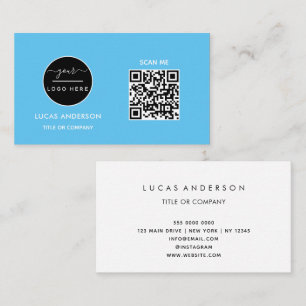 QR Code Business Logo   Black Modern Professional  Visitenkarte