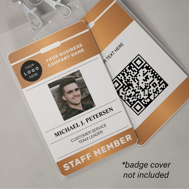 QR code business logo employee photo copper ID Ausweis (Von Creator hochgeladen)
