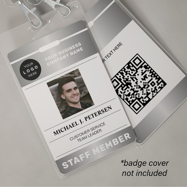 QR code business logo employee photo silver ID Ausweis (Von Creator hochgeladen)