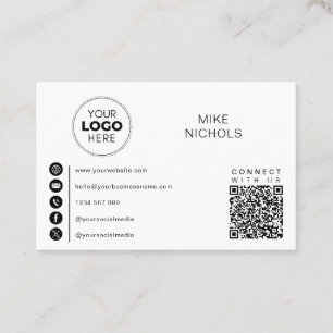QR-Code-Business-Logo für die Verbindung mit uns M Visitenkarte