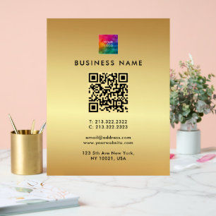 QR Code Business Logo Gold Modèle glamour