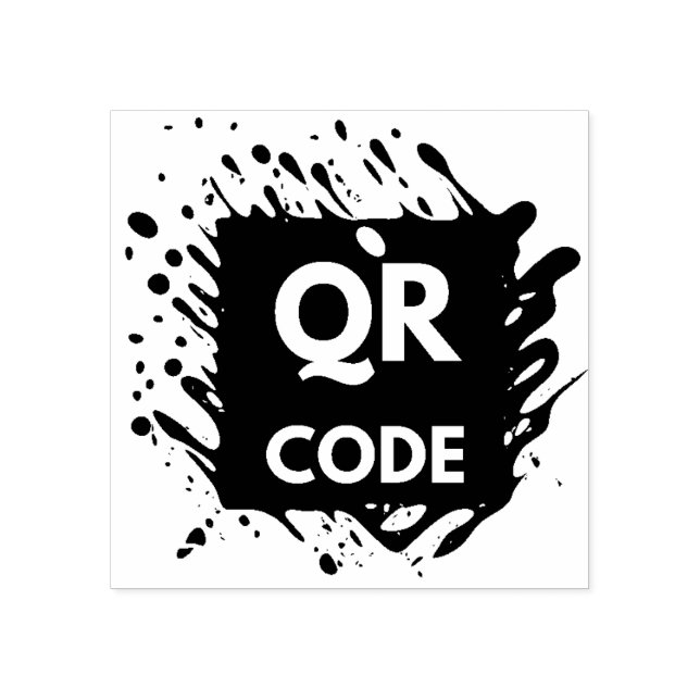 QR-Code-Business-Logo hier Gummistempel (Prägung)