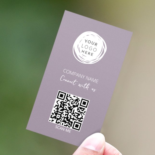 QR Code Business-Logo Lilac Modern Visitenkarte (Von Creator hochgeladen)
