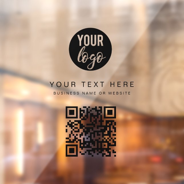 QR-Code-Business-Logo Minimalistisch für Unternehm Fensteraufkleber (Blatt 2)