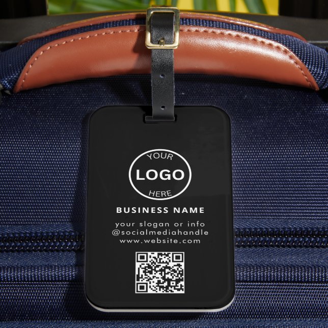 Qr Code Business-Logo Modern Einfache Gepäckmarke Gepäckanhänger (Vorderseite Insitu 2)