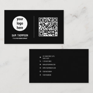 QR-Code-Business-Logo Modern Minimalistisch Visitenkarte