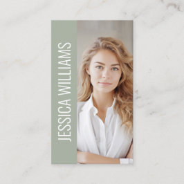 QR Code Business Logo Modern Professional Sage Visitenkarte