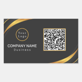 QR Code Business-Logo Modern Rechteckiger Aufkleber