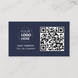QR-Code-Business-Logo | Navy Modern Beruflich Visitenkarte