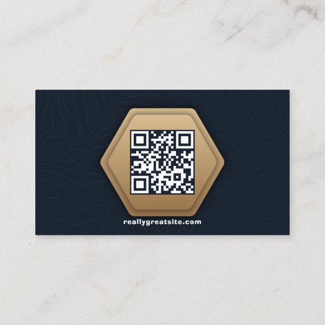 QR-Code-Business-Logo | Navy Modern Beruflich Visitenkarte (Rückseite)
