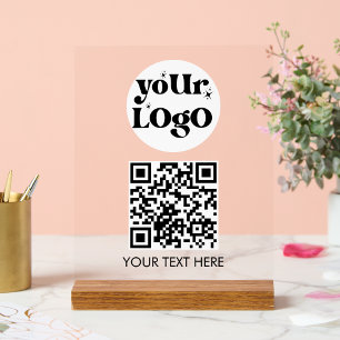 QR-Code Business-Logo-Prüfung Acrylschild