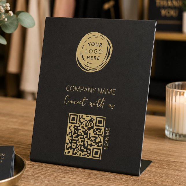 QR Code Business-Logo Schwarz Sockelschild (Von Creator hochgeladen)