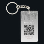 QR Code Business-Logo Silver Glitzer Tropfen Schlüsselanhänger<br><div class="desc">QR Code Business Logo Silver Glitzer Tropfen Schlüsselanhänger Diese trendige,  gürtliche und moderne Rose Gold Tropfen Glitzer Visitenkarte ist die perfekte Ergänzung zu Ihren kleinen Unternehmen Werbematerial.</div>