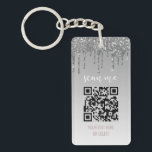 QR Code Business-Logo Silver Glitzer Tropfen Schlüsselanhänger<br><div class="desc">QR Code Business Logo Silver Glitzer Tropfen Schlüsselanhänger Diese trendige,  gürtliche und moderne Rose Gold Tropfen Glitzer Visitenkarte ist die perfekte Ergänzung zu Ihren kleinen Unternehmen Werbematerial.</div>