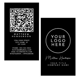 QR Code Business Logo Sleep Black Beruflich Visitenkarte
