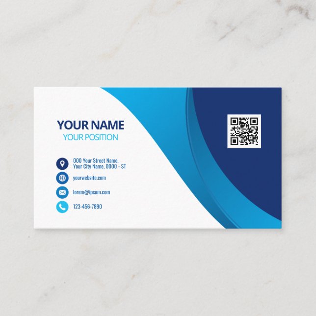 QR Code Business Logo Stilvoll Modernes Berufliche Visitenkarte (Vorderseite)