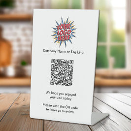 QR Code Business Logo, Verlass einer Überprüfung Sockelschild