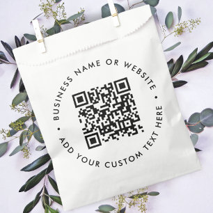 QR Code Business Minimalist Clean Simple White Geschenktütchen