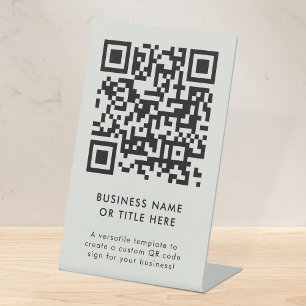 QR-Code Business Modern Minimalistisch Simple Gr Sockelschild