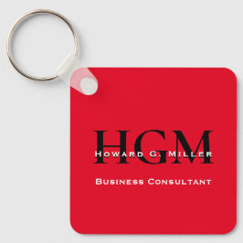 QR Code Business Monogram Logo Red Schwarz-weiß Schlüsselanhänger