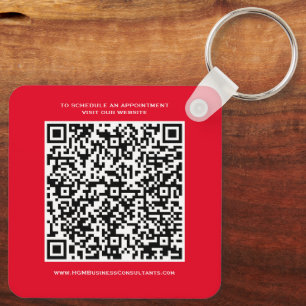 QR Code Business Monogram Logo Red Schwarz-weiß Schlüsselanhänger