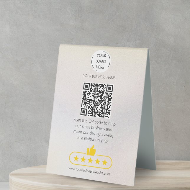 QR Code Business Review YELP Perle Tischaufsteller (Von Creator hochgeladen)