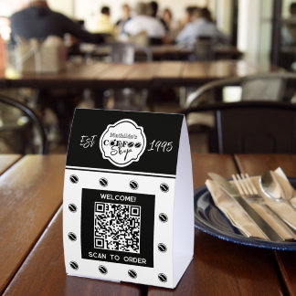 QR-Code-Café - Scannen zum Bestellen Tischaufsteller