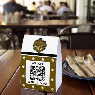 QR-Code-Café - Scannen zum Bestellen Tischaufsteller
