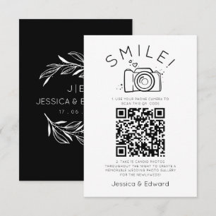 QR Code Capture Wedding Fotos Black Chic Moderne