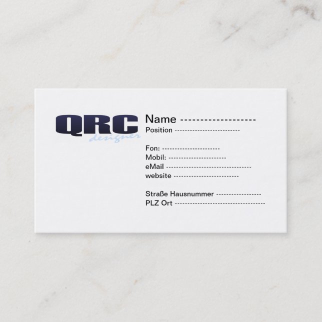 QR code carte de visite (Devant)